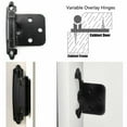thumbnail image 2 of Lohoms Kitchen Cabinet Hinges, 1/2 inch Overlay Self Closing Face Mount Hinges For Kitchen Cupboard Door With Screws, 2 Pairs (4pcs), Black, 2 of 9