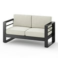 thumbnail image 2 of Christopher Knight Home Modern Outdoor Loveseat with Cushions, Aluminum Frame, Beige+Black, 2 of 8