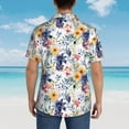 thumbnail image 3 of Lsque Lilies Flowers pattern Hawaiian Shirt for Men, Unisex Summer Beach Casual Short Sleeve Button Down Shirts-Small, 3 of 9