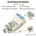 thumbnail image 4 of GAEKEAO Small Wallet for Women RFID Blocking Slim Bifold Floral Leather Card Holder with Zipper Pocket ID Window, 4 of 10