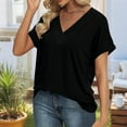 thumbnail image 5 of Womens Summer Tops Short Dolman Sleeve Shirts 2025 Fashion V Neck Outfits Clothes, 5 of 9