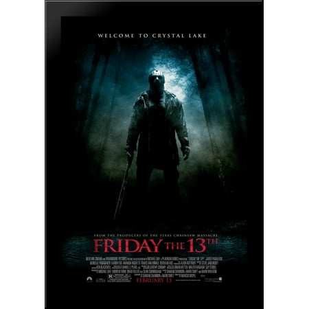 Friday the 13th 28x40 Large Black Wood Framed Print Movie Poster