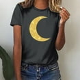 thumbnail image 2 of Penkiiy Happy Ramadan Tops Blouse for Women Women's Graphic Tees Moon Print Short Sleeve Round Neck T Shirts Tops S Dark Gray, 2 of 6