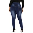 thumbnail image 3 of KVMeteor Women's Plus Size Solid Color High Waist Buttons Jeans Denim Pants, 3 of 3