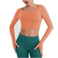 thumbnail image 1 of Bowake Hauts Courts pour Femmes à Manches Longues pour Entraînement Gym Athlétique Yoga Dos Croisé Sport Compression Danse, 1 of 6