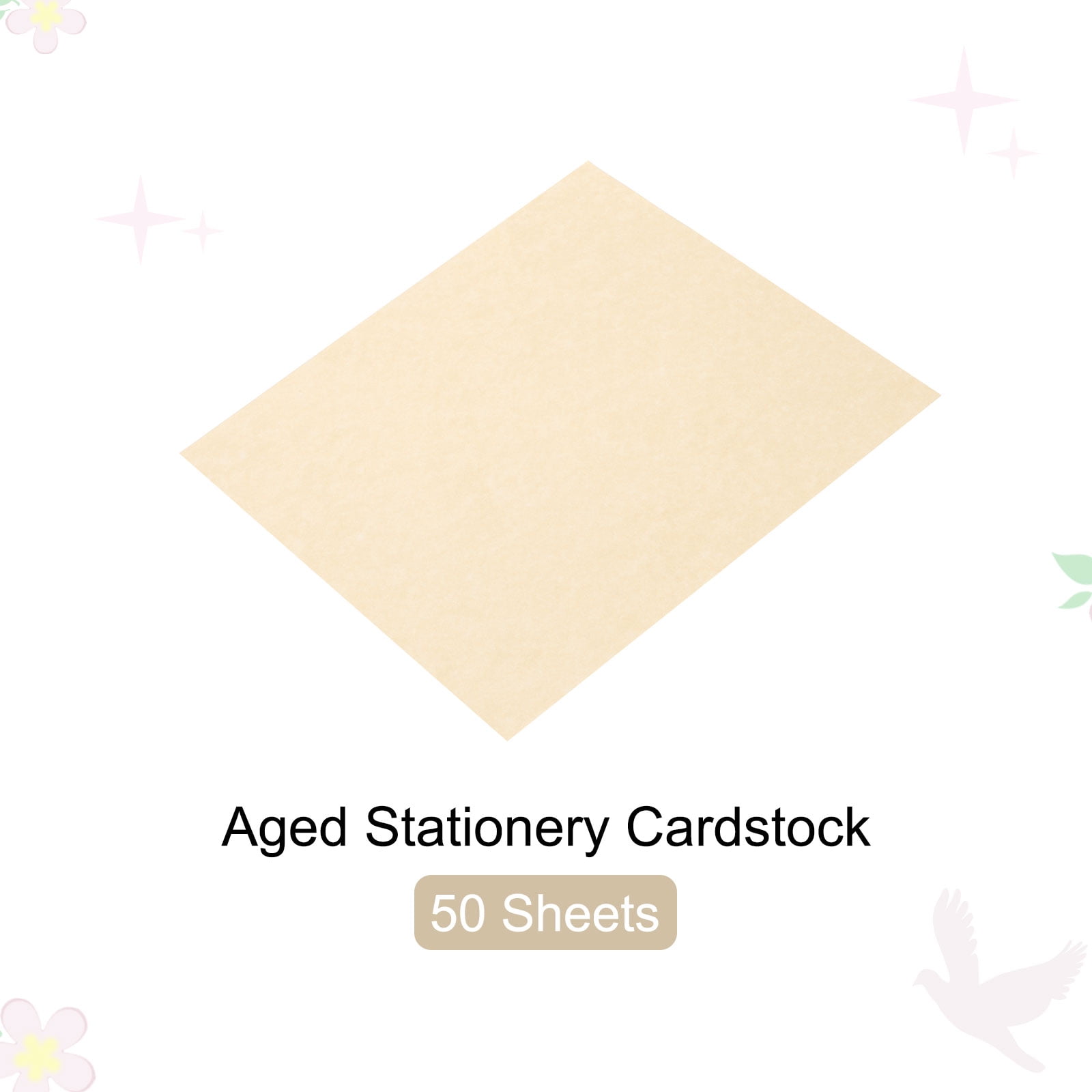 Uxcell Parchment Paper Aged Look Stationery Vintage Paper Sheet for Certificate Invitation Envelope Deep Brown 12 x 12 Inch
