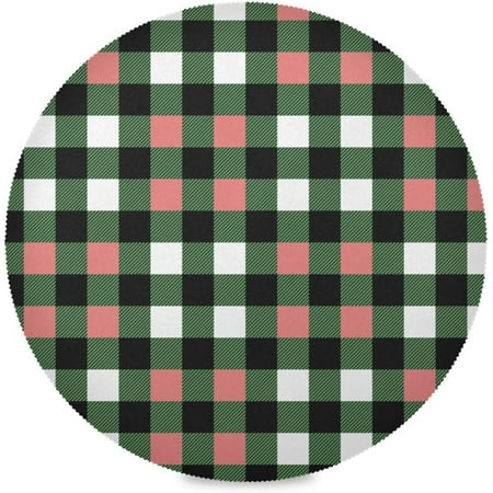 

Coolnut Buffalo Plaid Round Placemats for Dining Table Non-Slip Heat-Resistant Polyester Table Mats Set of 1 Washable Table Mats for Kitchen Dining Table Decoration