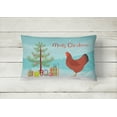 thumbnail image 2 of Carolines Treasures BB9210PW1216 New Hampshire Red Chicken Christmas Canvas Fabric Decorative Pillow, Teal, 12H x16W,, 2 of 3