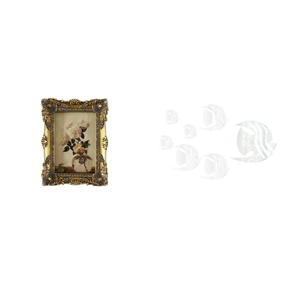 Marco de fotos,Marco de fotos ornamentado,marco barroco antiguo,Marco de fotos de mesa para pared,decoración del hogar,Adhesivo de pared,Vinilos decorativos de peces para pared,dormitorio,sala