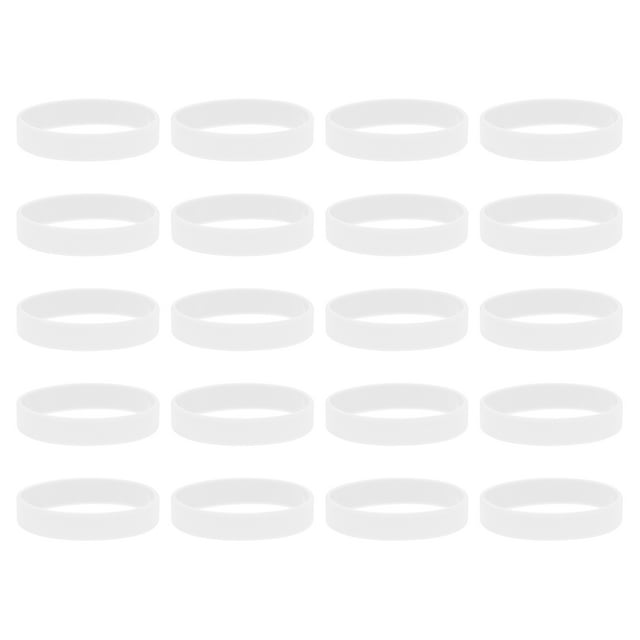 20Pcs Silicone Rubber Bands Non-slip 3.54 Inch Flat for Books, White