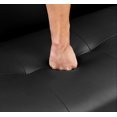 thumbnail image 5 of VFD Futon Sofa Bed Modern Folding Futon Set Convertible Recliner Lounge for Living Room with 2 Cup Holders, Removable Armrests (Faux leather, Black), 5 of 7