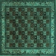thumbnail image 1 of Ahgly Company Indoor Square Persian Turquoise Blue Traditional Area Rugs, 3' Square, 1 of 4