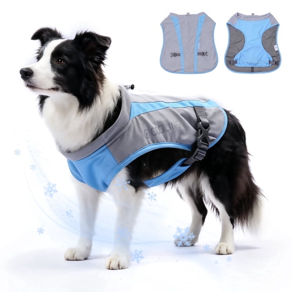 City & Cuddle Dog Cooling Vest Lightweight Breathable UPF 50 Sun Protection, Evaporative Cooling for Summer, Adjustable Fit with Harness Access, for Small Medium Large Dogs