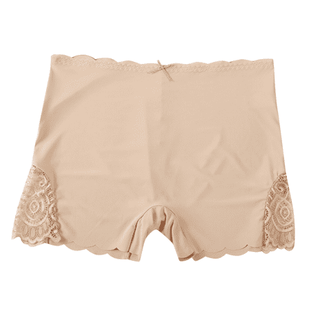 Fulorrnie Underwear for Women Comfort Boyleg Breathable Expandable Waist Panties Stretchable Seamless Panty  Beige  M