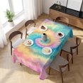 thumbnail image 3 of Colorful Tie Dye Table Cloth Waterproof Tablecloths, Rainbow Ombre Abstract Pattern Art Tablecloth Dining Table Cover for Kitchen Party Tabletop Outdoor, Rectangle Tablecloth 54x108 Inch, 3 of 9