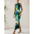 thumbnail image 3 of Vestido largo MASCOMODA ajustado de verano con estampado floral para mujer, 3 of 6