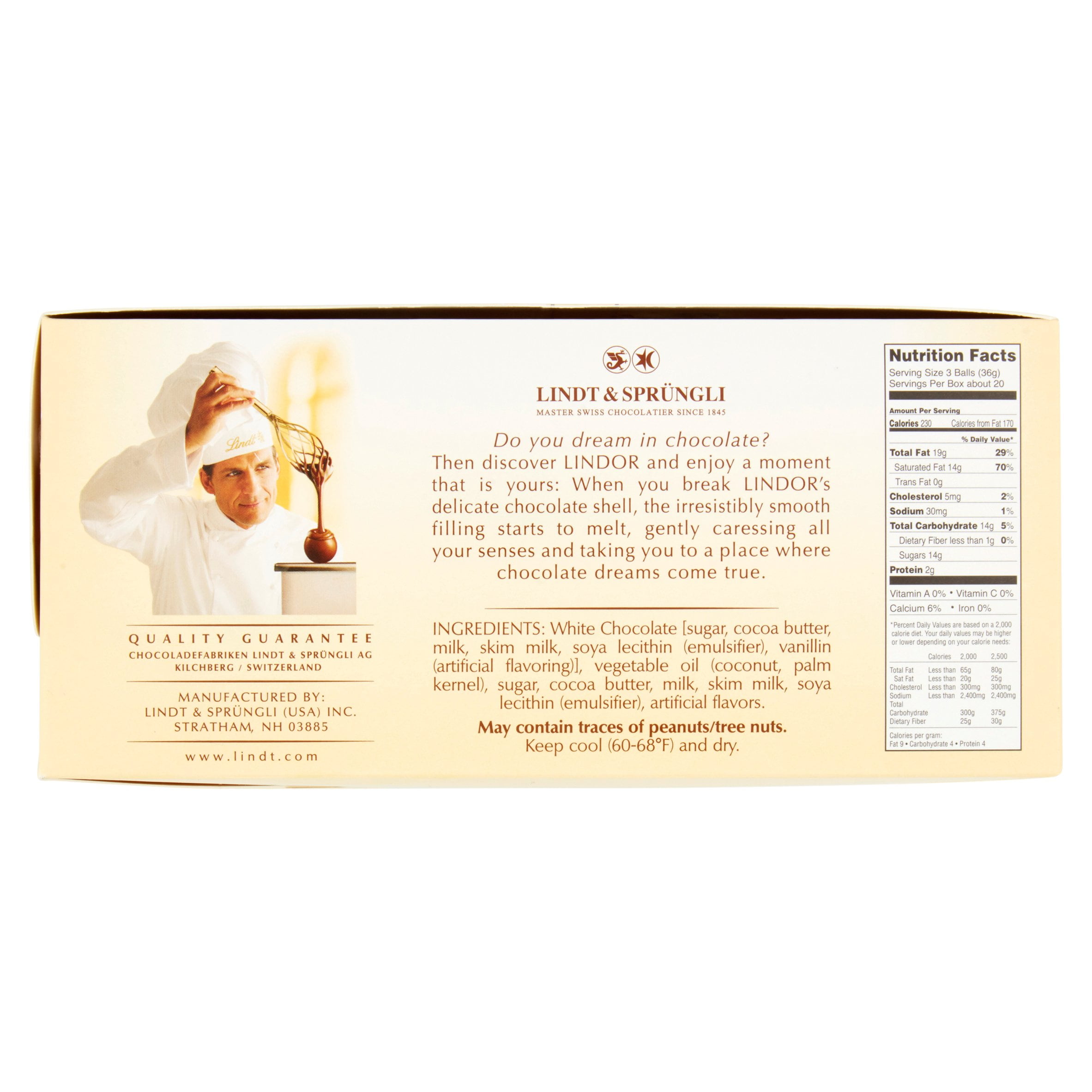 Lindt LINDOR White Chocolate Truffles, 25.4 oz, 60 Ct 