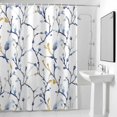 thumbnail image 4 of Watercolors Blue Gold Branch Fabric Shower Curtain Plant Washable Shower Curtains for Bathroom, Waterproof Bath Curtain with Hooks Home Decor 72x84in, 4 of 8