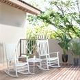 thumbnail image 3 of Outsunny Outdoor Rocking Chair, Patio Wooden Rocking Chair with Smooth Armrests, High Back for Garden, Balcony, Porch, Supports Up to 352 lbs, White, 3 of 10
