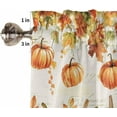 thumbnail image 5 of Orange Pumpkins Fall Kitchen Curtains Set, Thanksgiving Tier Curtain 36 Inches Length, Maple Leaves Weeping Valance and Tiers Set Window Treatment Decor for Bedroom/Living Room, 5 of 7