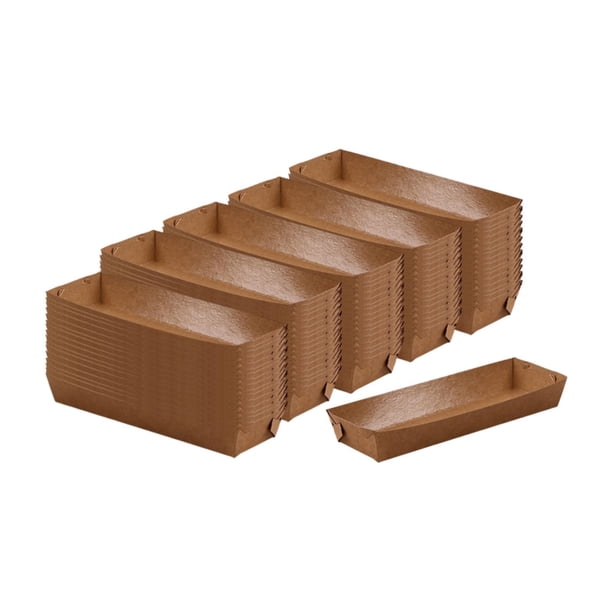 Bandejas para servir,Bandejas de comida de papel kraft Barquitos de comida de papel,Bandejas para servir alimentos,contenedores no reutilizables,Bandejas de embalaje,cestas de comida para