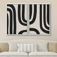 thumbnail image 2 of IDEA4WALL Framed Wall Art Print Set Black and Gray Geometric Spiral Display Abstract Shapes Illustrations Modern Minimalist Relax/Calm for Living Room, Bedroom, Office - 16"x24"x2 White, 2 of 4