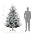 thumbnail image 3 of HOMCOM 7.5 FT Artificial Christmas Tree, Flocked Hinged Xmas Tree with 1218 Tips, Steel Base, Auto Open, Green, 3 of 11