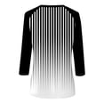 thumbnail image 4 of ameIAEA T-Shirts à Manches 3/4 pour Femmes Col Rond Décontracté Hauts à Rayures Color Block 2024, 4 of 5
