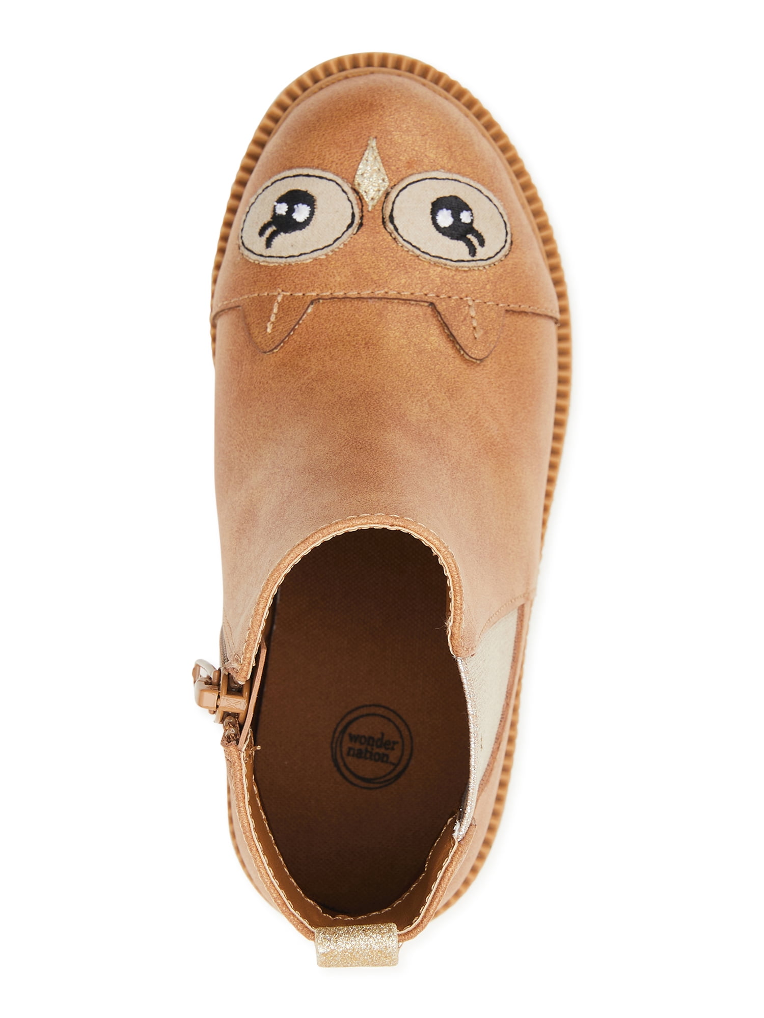 Wonder Nation Toddler Girls Owl Chelsea Boot, Sizes 7-12
