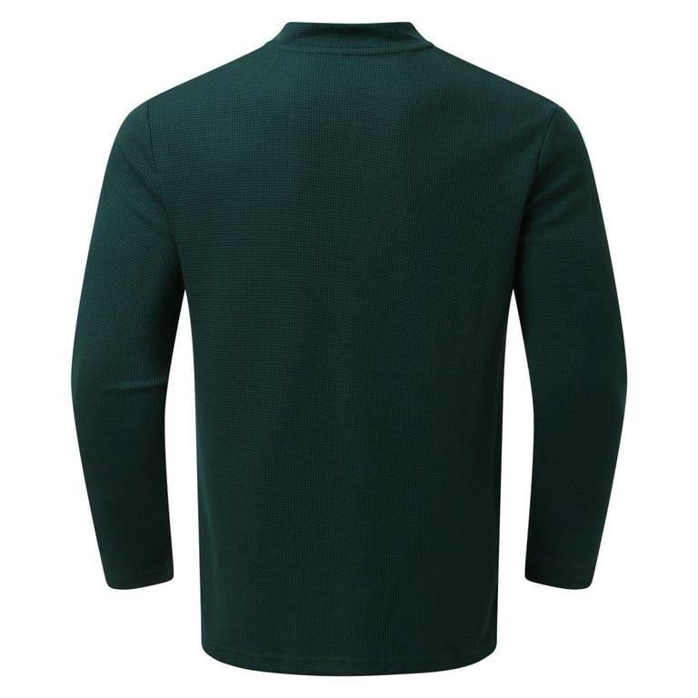 Leey-world Long Sleeve Polo Shirts for Men Men's Long Sleeve Sun Shirts UPF 50+ Teen Zip Up Fishing Running Rash Guard T-shirts Outdoor Shirt Green,XL