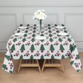 thumbnail image 3 of White Christmas Santa and Tree Pattern Square Tablecloth,Waterproof Square Table Cover,Wipeable Spillproof Washable Table Cover for Home Kitchen Party Decor 42"X42"(107x107cm), 3 of 6
