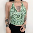 thumbnail image 2 of Pompotops Nouveau Débardeur Sexy Mode Imprimé Halter Slim Nombril pour Femmes, 2 of 6