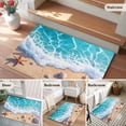 thumbnail image 5 of 2x3 Ft Entryway Area Rug, Ocean Beach Kitchen Rug Runner Washable Floor Mat, Coastal Nautical Starfish Shells Sea Waves Non Slip Indoor Door Mat Throw Carpet for Bathroom Living Room Bedroom, 5 of 8