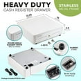 thumbnail image 2 of Mini Cash Register Drawer for Point of Sale (POS) System with Round Edges - Fully Removable 2-Tier 4 Bill 5 Coin Cash, 2 of 5