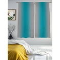 thumbnail image 3 of Turquoise Grey Ombre Sheer Curtains 63 Inch Long 2 Panels, Gradient Color Light Filtering Rod Pocket Semi Sheer Curtains, Sheer Voile Drapes for Living Room Bedroom, 52"x63", 3 of 5