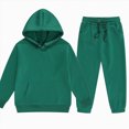 thumbnail image 4 of HCNTES Baby Boy Winter Clothes Toddler Boys Clothes Fall Winter Outfit Sets, Baby Boy 2T -13T 2Pcs Set Solid Warm Thick Long Sleeve Hooded Hoodie Sweatshirt Sweater Pants Set Outfits, 4 of 4