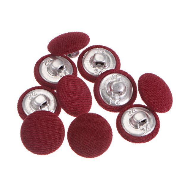 Unique Bargains 10pcs 24L Fabric Cloth Covered Button 15mm Round Metal Shank Sewing Buttons for Suits Dress Blouses, Caramel