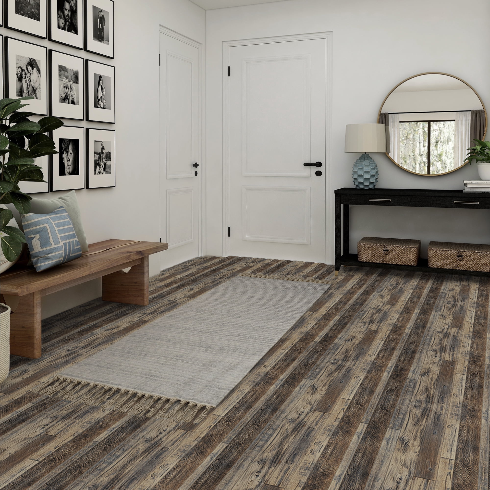(2 pack) UMIGGEE Wood Grain Peel and Stick Vinyl Flooring Roll, 15.7-in x 118-in/12.8 Sq.Ft Self-Adhesive Vinyl Wood Grain Floor,Versatile Design for Any Space Easy DIY Install Home Decor