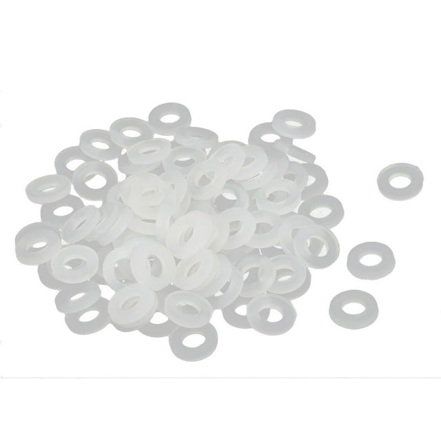 Unique Bargains M3 x 6mm x 1mm Nylon Flat Insulating Washers Spacers Fastener White 100PCS
