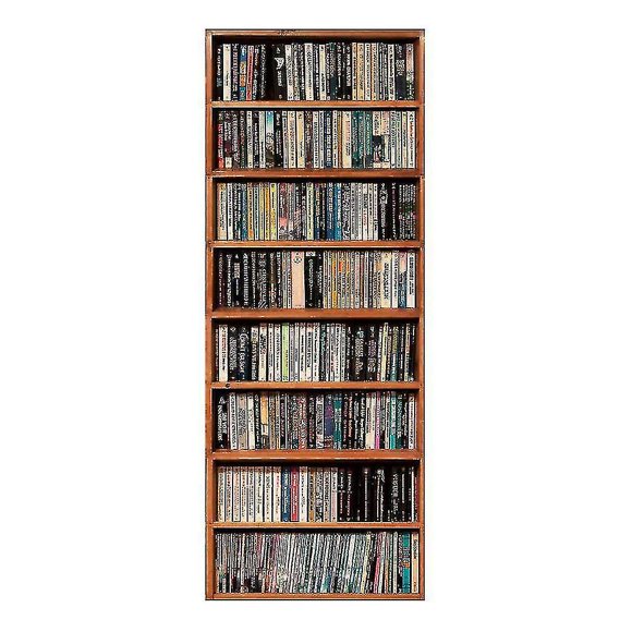 Creative 3d Door Sticker Bookshelf Bookcase Wallpaper Self Adhesive Wall Mural