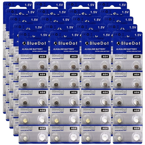 BlueDot Trading AG4 (also known as LR66 and LR636) Alkaline Button Cell Batteries - 200 Pack