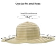 thumbnail image 3 of Womens Sun Hat w/ Floppy Brim, Straw Edge Foldable Gardening Hiking Beach Hat for Women, 3 of 6