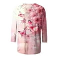thumbnail image 5 of ZQGJB Floral Shirts for Women Plus Size Womens Cute 3/4 Length Sleeve Crewneck Tunic Blouse Loose Oversized Soft Cotton Graphic Workout Tees Shirt Tops Multicolor#08 XXL, 5 of 5