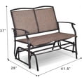 thumbnail image 3 of Gymax Patio Loveseat Glider Rocking Bench Double Chair With Arm Backyard Outdoor, 3 of 7