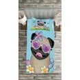 thumbnail image 3 of Ambesonne Pug Quilted Bedspread Set 2 Pcs, Puppy on the Field Flowers, Twin Size, Sky Blue Multicolor, 3 of 3