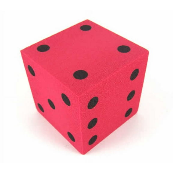 Red Opaque Foam Die with Black Dots D6 25mm (1in) Pack of 1 Die Koplow Games