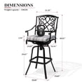 thumbnail image 2 of Crestlive Products Outdoor Swivel Bar Stools with Sunbrella Cushion Set of 4, 350LBS Capacity All-Weather Patio Bar Chair with Armrests & Footrest for Deck, Backyard, Balcony (Milano Char), 2 of 9