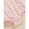 thumbnail image 6 of Bagilaanoe Newborn Baby Girl Summer Rompers Flower Print Fly Sleeve Bodysuits + Headband 6M 12M 18M 24M Infant Ruffles One Piece Jumpsuit, 6 of 7