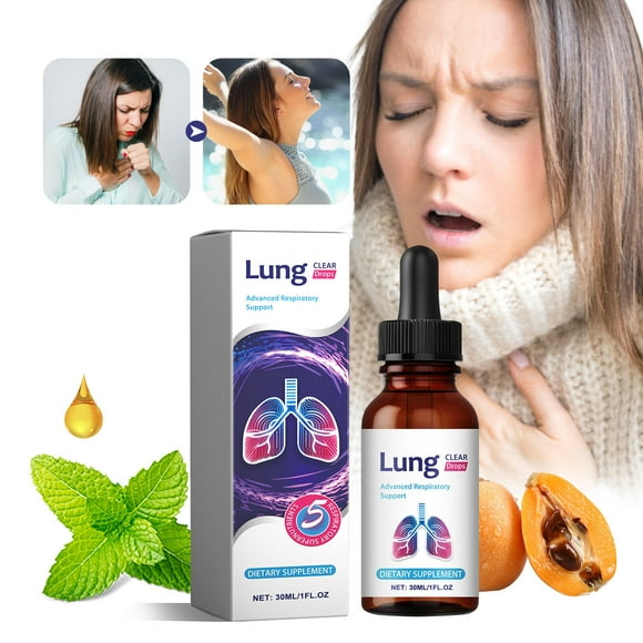 BECLOTH Gouttes Transparentes pour les Poumons Mélange Respiratoire Naturel avec Cordyceps et Respiration Profonde Soulage le Mucus et Soutient 2 ml Jour Approvisionnement 30 Jours 30 ml