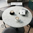 thumbnail image 3 of Nathan James Lucy White Carrara Faux Marble Table Top with Black Pedestal Base Modern Dining Table for 2, 3 of 8